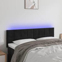 Hoofdbord LED 144x5x78/88 cm fluweel zwart - thumbnail