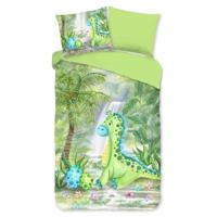 Good Morning Kinderdekbedovertrek "dinosaurus" - Groen - (140x200/220 cm) - Katoen - thumbnail