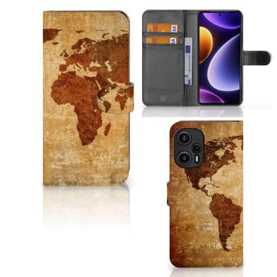 Xiaomi Poco F5 | Flip Cover | Wereldkaart