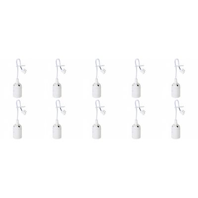 Verhuisfitting 10 Stuks - E27 Fitting/Houder - Kunststof Wit 15cm Draad