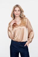 Geisha Satin Blouse 53530-14 Blouse 720 Sand - thumbnail