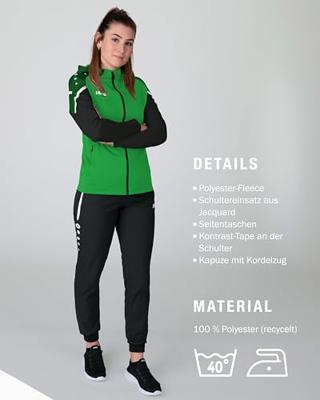 JAKO 6822D Jas Met Kap Performance Dames - Zachtgroen/Zwart - 40