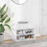 VidaXL Schoenenbank 60x30x45 cm bewerkt hout hoogglans wit - thumbnail