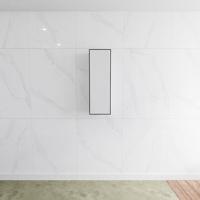 Zaro Lagom volledig naadloos solid surface kolomkast 90cm mat zwart rechtsdraaiend. - thumbnail