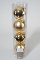 4 kerstballen licht goud glans-mat 100 mm KSD - Ksd - thumbnail
