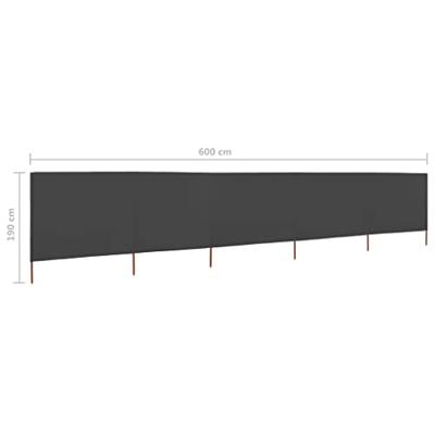 VidaXL Windscherm 5-panelen 600x160 cm stof antraciet VidaXL Windscherm 5-panelen 600x160 cm stof antraciet