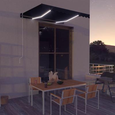 VidaXL Luifel handmatig uittrekbaar met led 300x250 cm antraciet