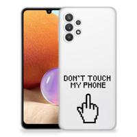 Samsung Galaxy A32 4G | A32 5G Enterprise Editie Silicone-hoesje Finger Don't Touch My Phone - thumbnail