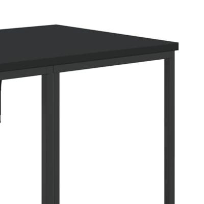 VidaXL Kledingrek met schappen bewerkt hout zwart