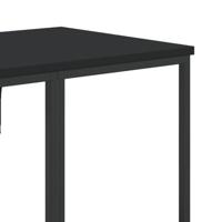 VidaXL Kledingrek met schappen bewerkt hout zwart - thumbnail