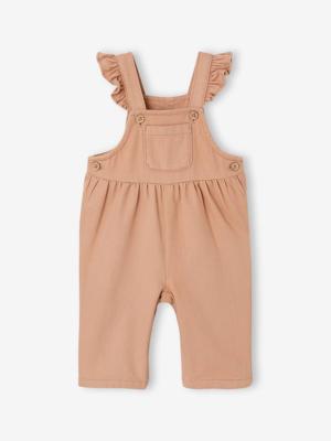 Salopet voor babymeisjes in twill pecannoot