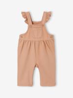 Salopet voor babymeisjes in twill pecannoot - thumbnail