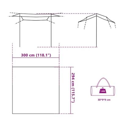 VidaXL Kampeerluifel waterdicht 300x294 cm groen