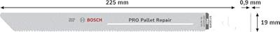 Bosch Accessories 2608659007 PRO pallet Repair S1132VFR-blad, 0,9 x 19 x 225 mm, 100-delig 100 stuk(s) Bosch Accessories 2608659007 PRO pallet Repair S1132VFR-blad, 0,9 x 19 x 225 mm, 100-delig 100 stuk(s)