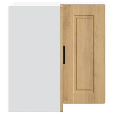 Keuken hoekkast "Porto" bewerkt hout artisanaal eikenkleur