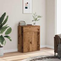 Dressoir 60x30x75 cm bewerkt hout oud houtkleurig - thumbnail