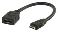 High Speed HDMI kabel met Ethernet HDMI Mini-Connector Male - HDMI Female 0.20 m Zwart - thumbnail