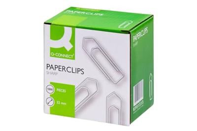 Q-CONNECT papierklemmen, 32 mm, doos van 1000 stuks