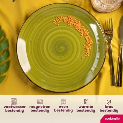 Cookinglife Dinerborden Delice Groen ø 26,5 cm - 6 stuks