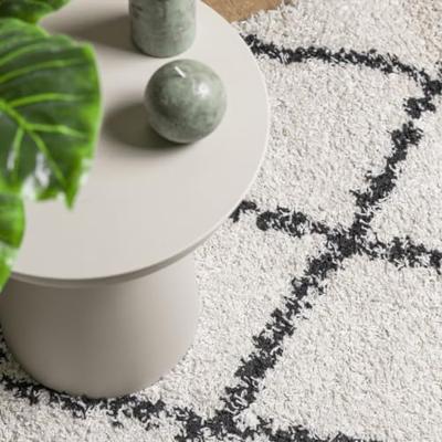 VidaXL Vloerkleed pamplona shaggy hoogpolig 200x280 cm crème en zwart - thumbnail
