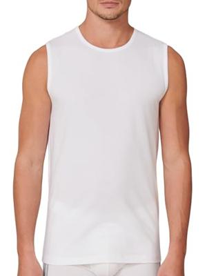 2-Pack mouwloos shirt - 95/5 - Biologisch katoen - Witte mouwloze shirts zonder mouwen met ronde hals