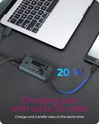 ICY BOX ib-hub1454-c31 usb-hub (grijs/blauwgrijs, 4x usb-c 3.2 (10 gbit/s))