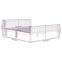 Bedframe massief grenenhout grijs 200x200 cm - thumbnail