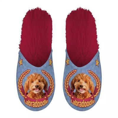 Pantoffel labradoodle lila / rood