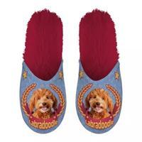 Pantoffel labradoodle lila / rood - thumbnail