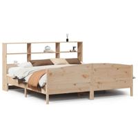 Bed met boekenkast zonder matras massief grenenhout 180x200 cm - thumbnail