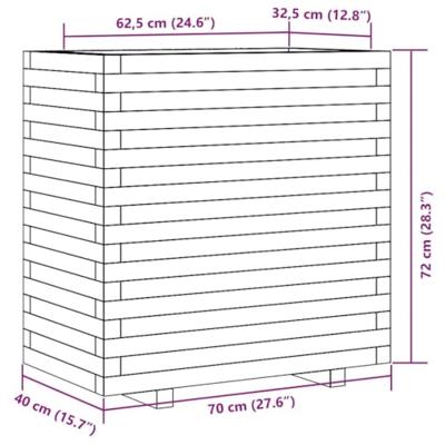 Plantenbak 70x40x72 cm massief grenenhout