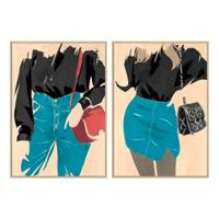 Canvas DKD Home Decor polyestyreen Canvas Vrouw - thumbnail