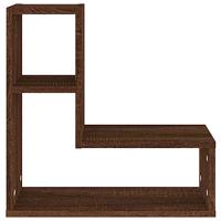 Wandschappen 2 st 50x15x50 cm bewerkt hout bruin eikenkleur - thumbnail