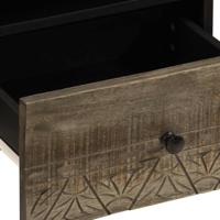 Nachtkastjes 2 st 40x33x46 cm massief mangohout lichtgrijs - thumbnail