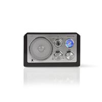 Nedis RDFM5100BK Fm-radio 9 W Analoge Tuning Retro Design Zwart - thumbnail