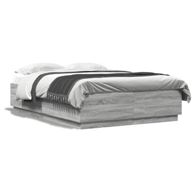 Bedframe met LED-verlichting grijs sonoma eiken 160x200 cm