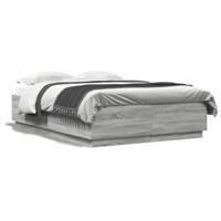 Bedframe met LED-verlichting grijs sonoma eiken 160x200 cm - thumbnail