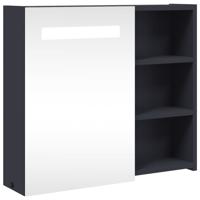 Badkamerkast met spiegel en LED 60x13x52 cm grijs - thumbnail
