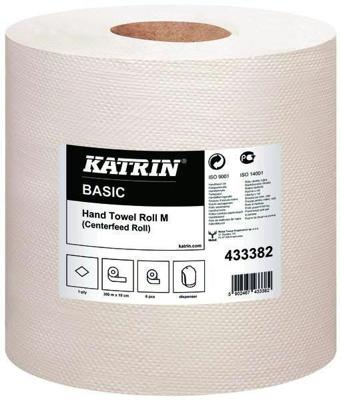 Katrin papieren handdoeken, 1-laags, pak van 6 rollen