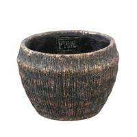 PTMD bloempot sary s zwart/goudkleurig 12 cm | 12 stuks - thumbnail