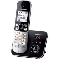 Panasonic KX-TG6821FRB DECT draadloze telefoon met digitaal antwoordapparaat, basis en handset, handsfree, beller-identificatie, blokkering van ongewenste oproepen, lcd-display, zwart - thumbnail