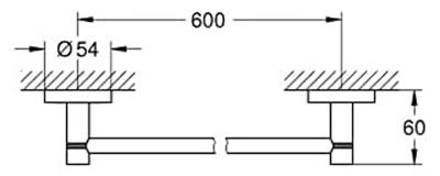 Grohe Essentials Handdoekhouder 65,4x6x5,4 cm Hard Graphite Geborsteld