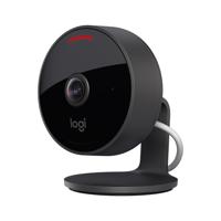 Logitech Circle View-beveiligingscamera met draad, groothoeklens van 180°, 1080p, nachtzicht, 2-wegs audio, kantelen voor privacy, versleuteld en compatibel met veilige video in Apple HomeKit - Zwart - thumbnail