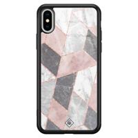 iPhone XS Max glazen hardcase - Stone grid - thumbnail