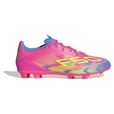 adidas F50 League Gras / Kunstgras Voetbalschoenen (MG) Roze Neongeel Blauw