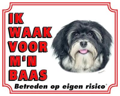 Havanezer Waakbord Zwart - Ik waak voor mijn Baas