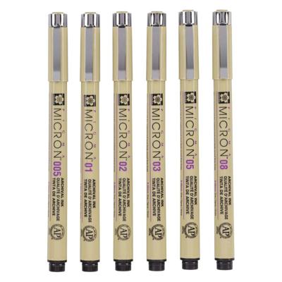 Sakura pigma micron etui 6 fineliners zwart Sakura pigma micron etui 6 fineliners zwart