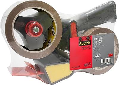Scotch afroller H180 met 2 rollen verpakkingsplakband, ft 50 mm x 66 m, PP, bruin