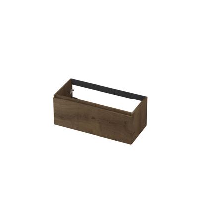 INK - Onderkast 1L Greeploos Houten Keerlijst Fineer - 1000x450x400 Mm - Chocolate Fineer
