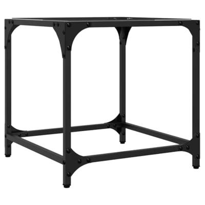 Salontafels 2 st met transparant glazen blad 40x40x40 cm staal